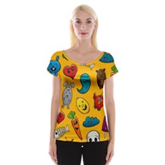 Graffiti Characters Seamless Ornament Cap Sleeve Top by Wegoenart