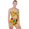 Graffiti Characters Seamless Ornament Scallop Top Cut Out Swimsuit View1