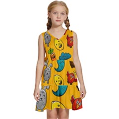 Graffiti Characters Seamless Ornament Kids  Sleeveless Tiered Mini Dress by Wegoenart