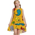 Graffiti Characters Seamless Ornament Kids  Frill Swing Dress View1