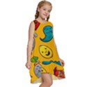 Graffiti Characters Seamless Ornament Kids  Frill Swing Dress View3