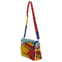 Pow Word Pop Art Style Expression Vector Shoulder Bag with Back Zipper View2