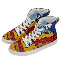 Pow Word Pop Art Style Expression Vector Men s Hi-top Skate Sneakers by Wegoenart