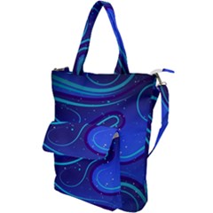 Wavy Abstract Blue Shoulder Tote Bag by Ravend