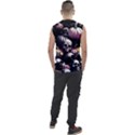 Halloween party skulls, Demonic pumpkins pattern Men s Regular Tank Top View2