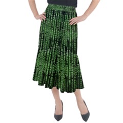 Matrix Technology Tech Data Digital Network Midi Mermaid Skirt by Wegoenart