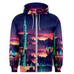 Cityscape Building Painting 3d City Illustration Men s Zipper Hoodie by danenraven