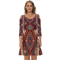 Armenian Carpet Shoulder Cut Out Zip Up Dress by Gohar