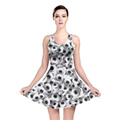 Eyes Drawing Motif Random Pattern Reversible Skater Dress by dflcprintsclothing