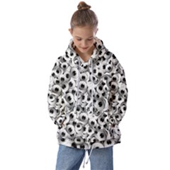 Eyes Drawing Motif Random Pattern Kids  Oversized Hoodie by dflcprintsclothing