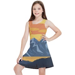 Illustration Landscape Nature Kids  Lightweight Sleeveless Dress by Wegoenart