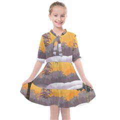 Illustration Background Landscape Kids  All Frills Chiffon Dress by Wegoenart