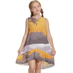 Illustration Background Landscape Kids  Frill Swing Dress by Wegoenart