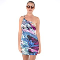 Feathers One Soulder Bodycon Dress by kaleidomarblingart