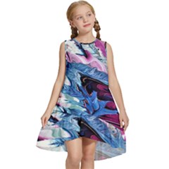 Feathers Kids  Frill Swing Dress by kaleidomarblingart