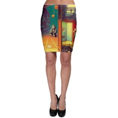 Illustration Robot Cute Sweet Futuristic Bodycon Skirt by Wegoenart