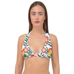 Painting Flower Leaves Forest Double Strap Halter Bikini Top by Wegoenart