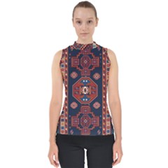 Armenian Old Carpet  Mock Neck Shell Top by Gohar