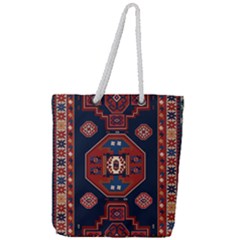 Armenian Old Carpet  Full Print Rope Handle Tote (large) by Gohar