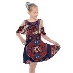 Armenian Old Carpet  Kids  Shoulder Cutout Chiffon Dress by Gohar