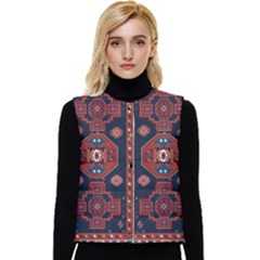 Armenian Old Carpet  Women s Short Button Up Puffer Vest by Gohar