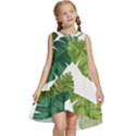 Banana Leaves Tropical Kids  Frill Swing Dress View1