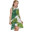 Banana Leaves Tropical Kids  Frill Swing Dress View3