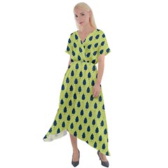 Blue Pines Cross Front Sharkbite Hem Maxi Dress by ConteMonfrey