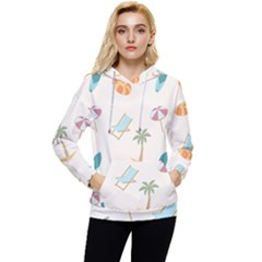 Cool Summer Pattern - Beach Time!   Women s Lightweight Drawstring Hoodie by ConteMonfrey