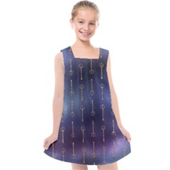 Trident On Blue Ocean  Kids  Cross Back Dress by ConteMonfrey