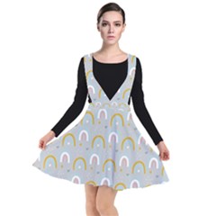 Rainbow Pattern Plunge Pinafore Dress by ConteMonfrey