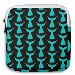 Blue Mermaid Tail Black Mini Square Pouch by ConteMonfrey