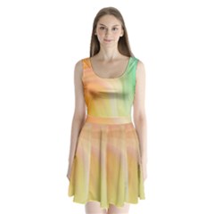 Gradient Orange, Green - Colors Fest Split Back Mini Dress  by ConteMonfrey