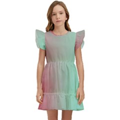 Gradient Pink, Blue, Red Kids  Winged Sleeve Dress by ConteMonfrey