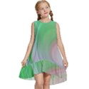 Gradient green blue Kids  Frill Swing Dress View1