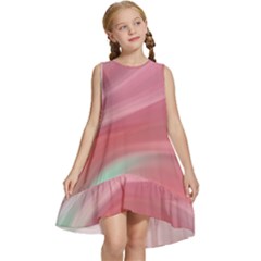 Gradient Pink Green Kids  Frill Swing Dress by ConteMonfrey