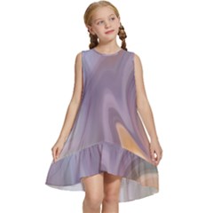 Gradient Purple Orange Kids  Frill Swing Dress by ConteMonfrey