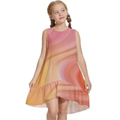 Gradient Pink Yellow Kids  Frill Swing Dress by ConteMonfrey