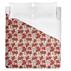 Flowers Poppies Red Duvet Cover (queen Size) by Wegoenart