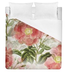 Flowers Vintage Background Retro Floral Stem Duvet Cover (queen Size) by Wegoenart