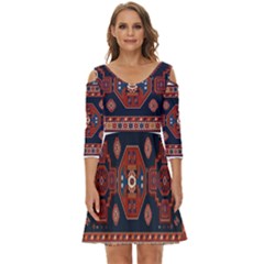 Armenian Carpet Shoulder Cut Out Zip Up Dress by Gohar