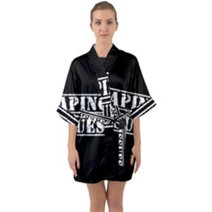 Papino Issues - Italian Humor Half Sleeve Satin Kimono  by ConteMonfrey