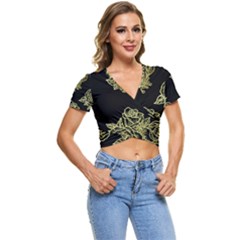 Golden Flower Short Sleeve Foldover Tee by 80generationsapparel