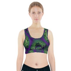 Abstract Fractal Art Pattern Sports Bra With Pocket by Ravend