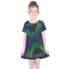 Abstract Fractal Art Pattern Kids  Simple Cotton Dress by Ravend