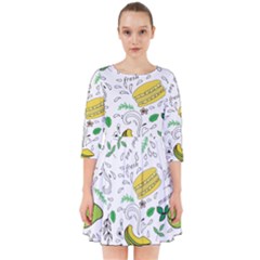 Hamburger With Fruits Seamless Pattern Smock Dress by Jancukart