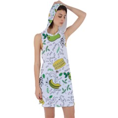 Hamburger With Fruits Seamless Pattern Racer Back Hoodie Dress by Jancukart