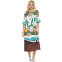 Coconut And Holiday Beach Food Double Cuff Midi Dress View1