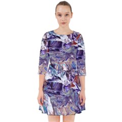 Abstract Cross Currents Smock Dress by kaleidomarblingart