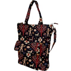 Carpet-symbols Shoulder Tote Bag by Gohar